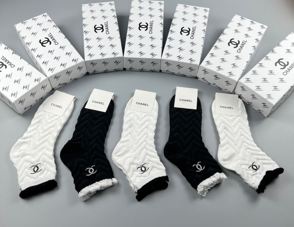 Chanel Cotton Crew Socks - 5-Pair Pack