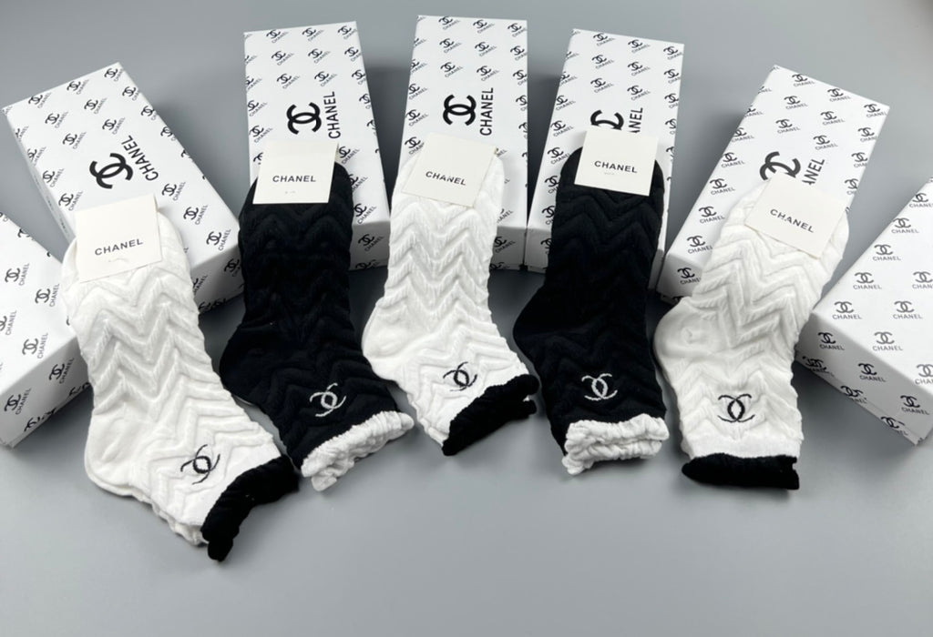 Chanel Cotton Crew Socks - 5-Pair Pack