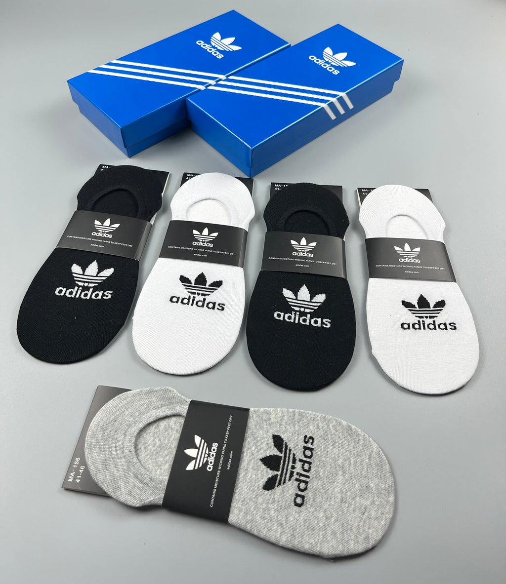 Adidas Cotton Visible Logo, Stripe Or Motif Details No-Show Socks