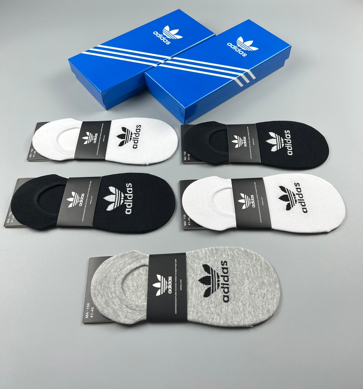 Adidas Cotton Visible Logo, Stripe Or Motif Details No-Show Socks