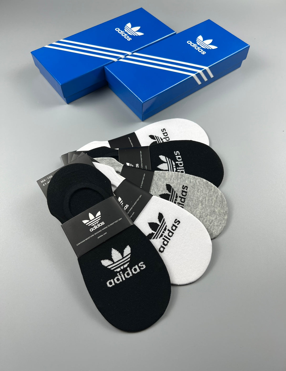 Adidas Cotton Visible Logo, Stripe Or Motif Details No-Show Socks