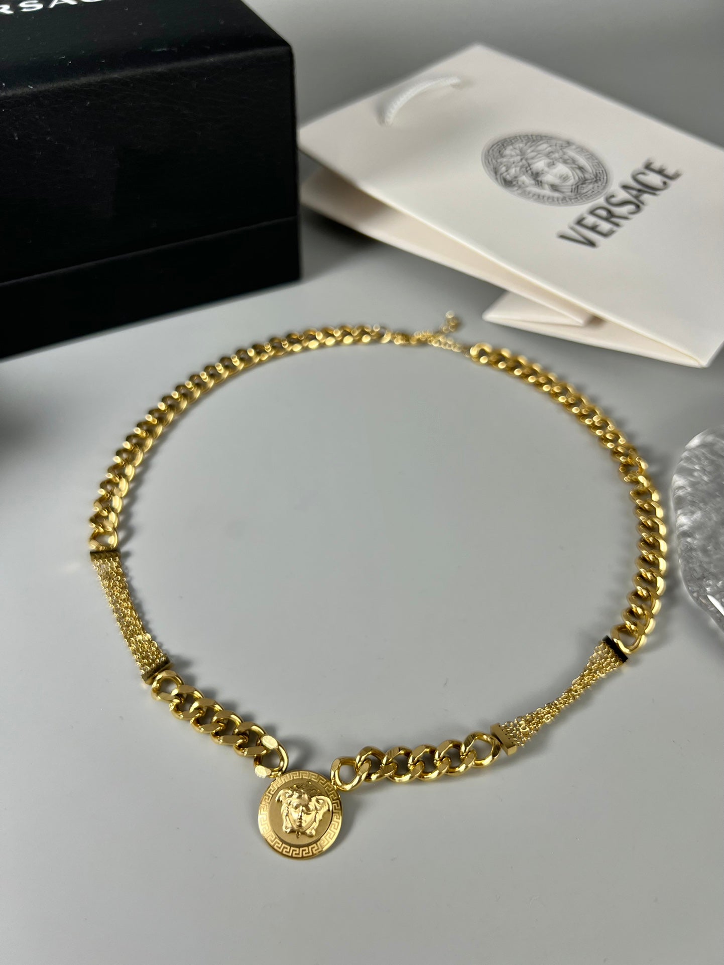 Medusa Head Pendant Necklace in Polished Metal-Tone – Design 06 main product view