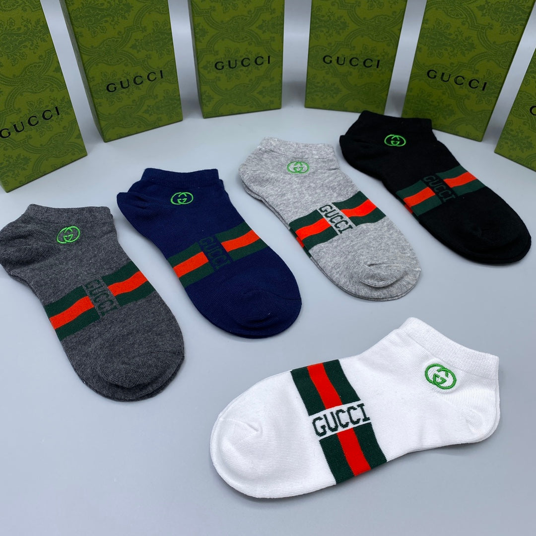 Gucci Web-Stripe Crew Socks - Box of 5 Pairs