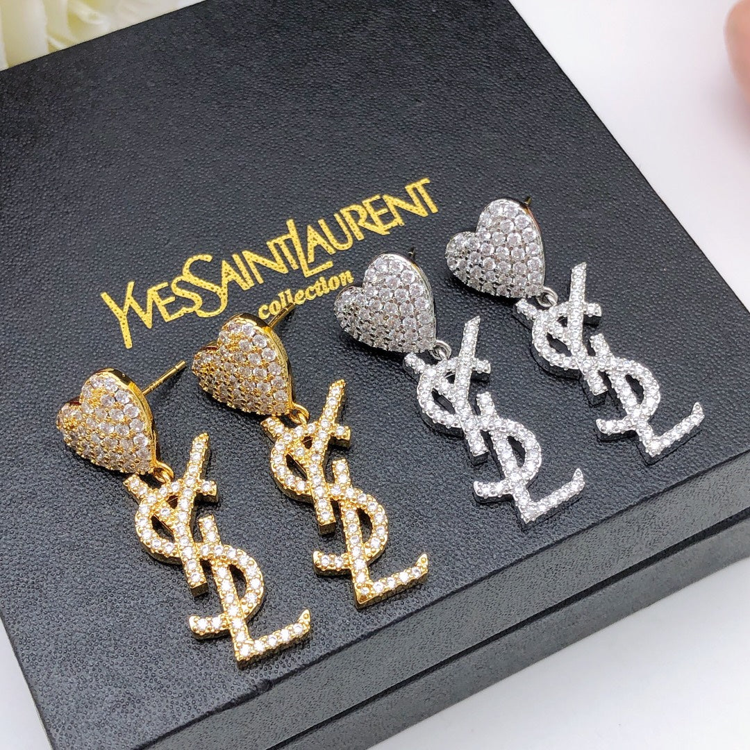 Heart Stud Earrings in Silver-Tone main product view