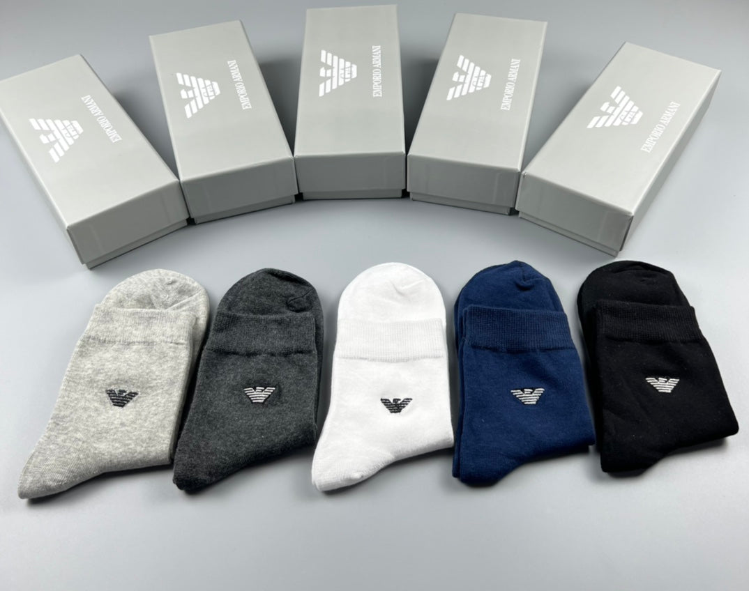 Emporio Armani Cotton Crew Socks - 5-Pair Pack
