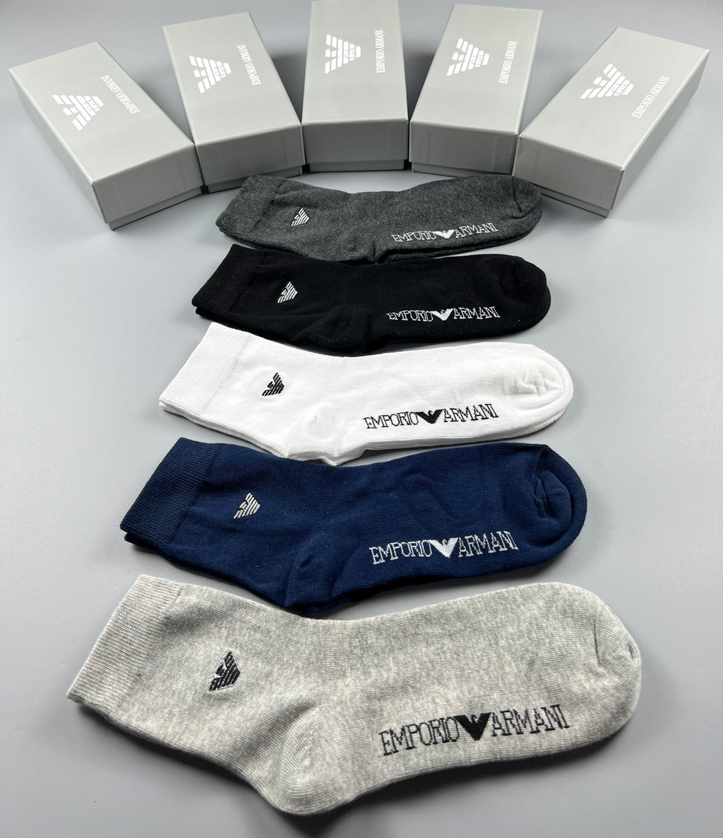 Emporio Armani Cotton Crew Socks - 5-Pair Pack