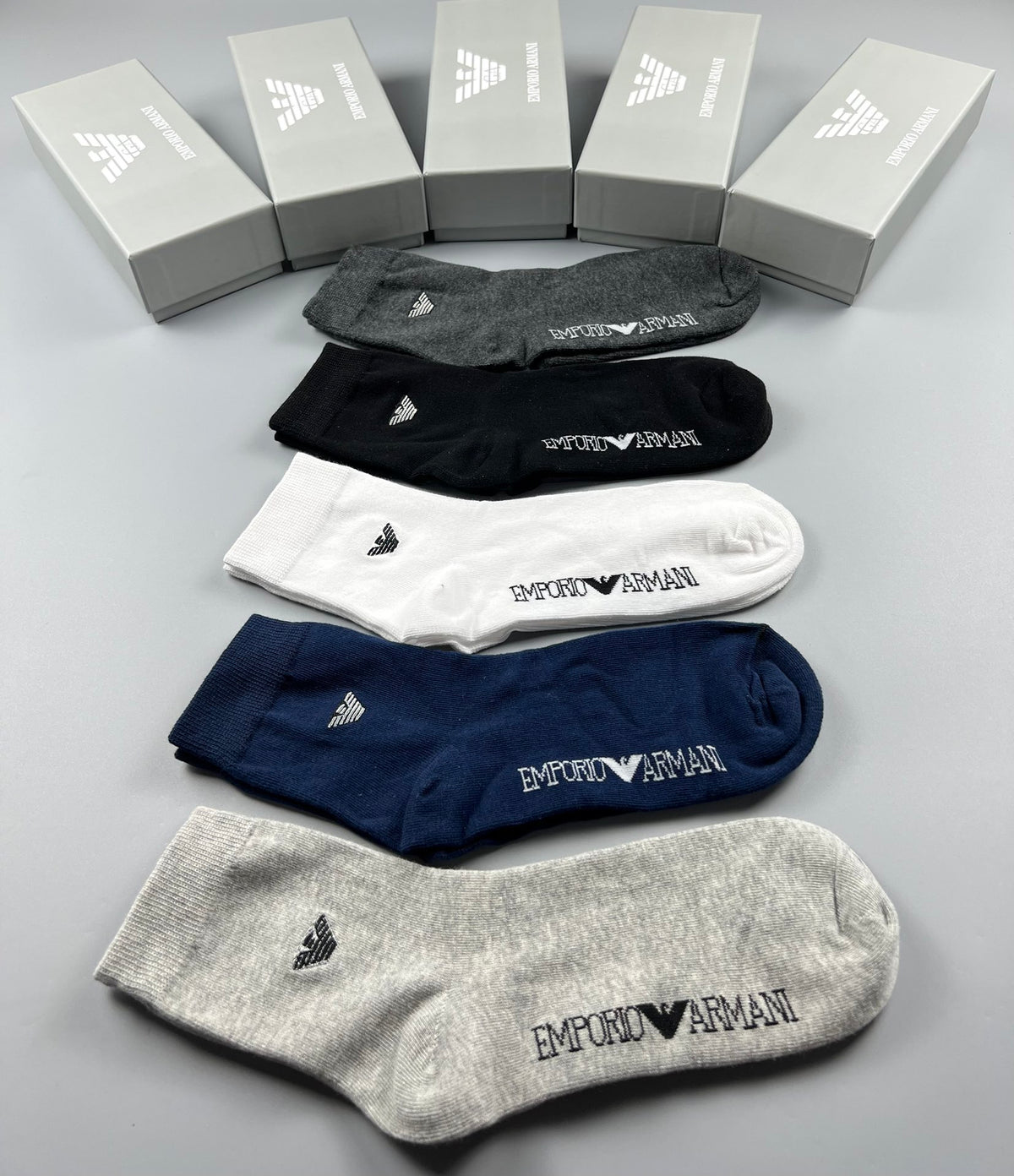Emporio Armani Cotton Crew Socks - 5-Pair Pack