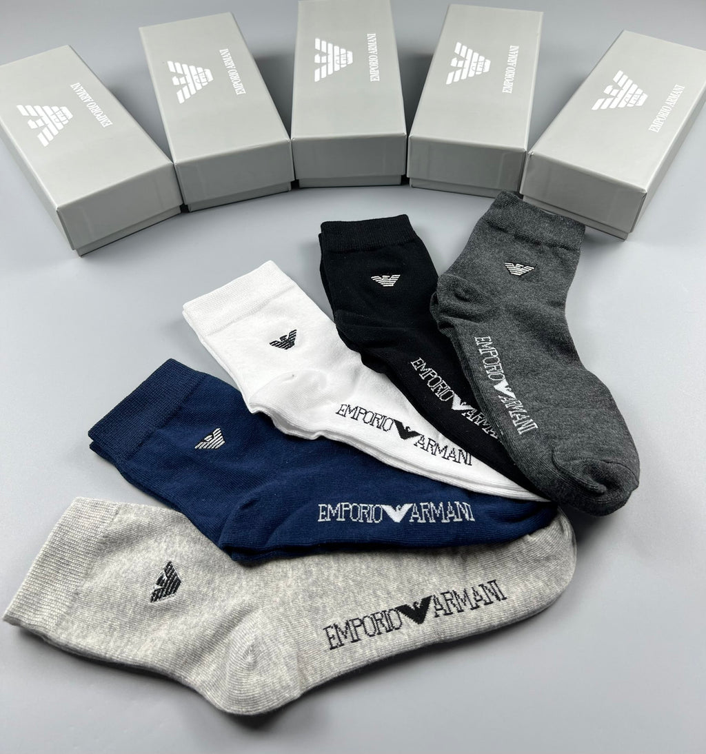 Emporio Armani Cotton Crew Socks - 5-Pair Pack