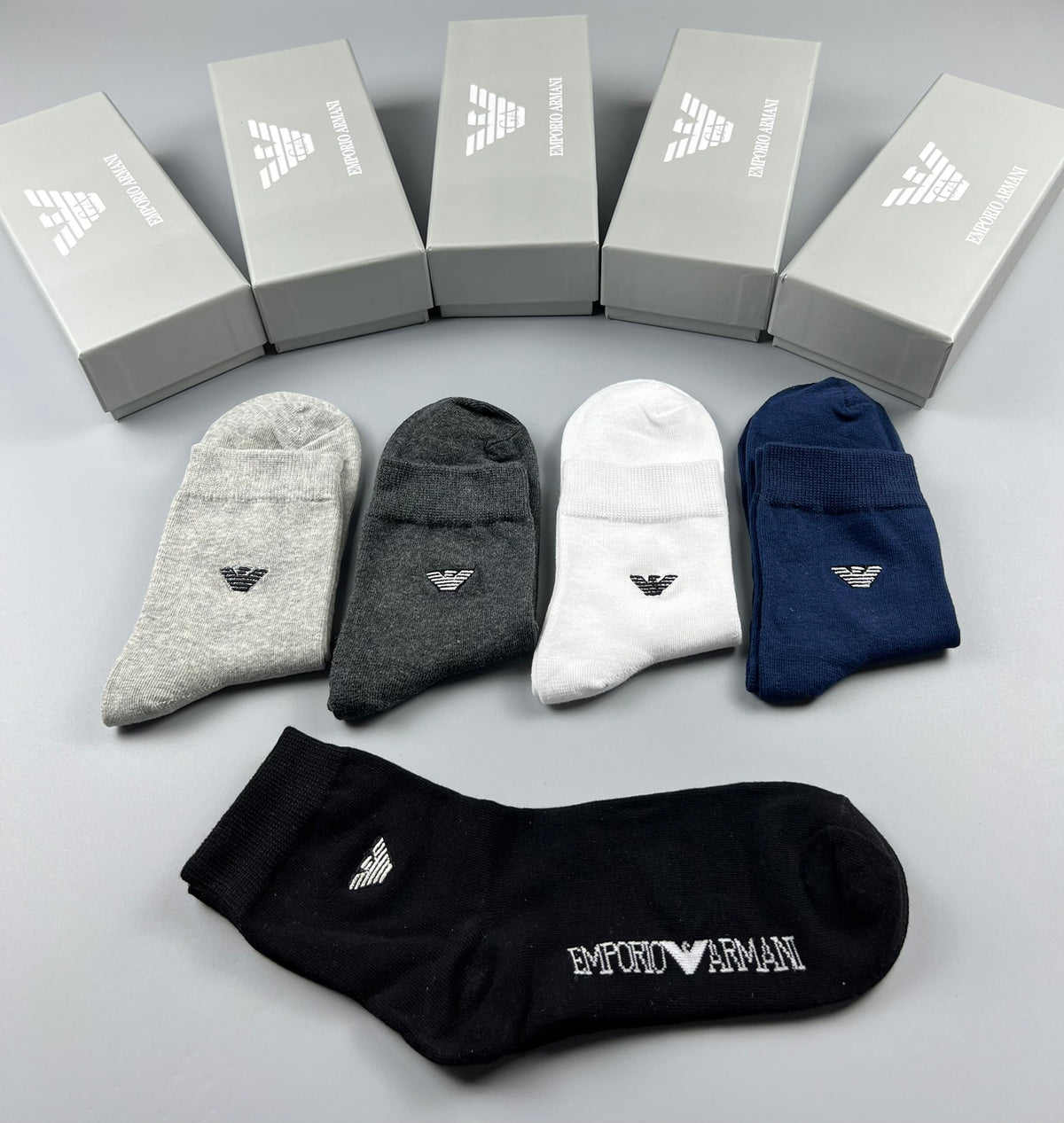 Emporio Armani Cotton Crew Socks - 5-Pair Pack