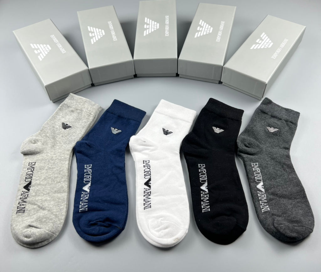 Emporio Armani Cotton Crew Socks - 5-Pair Pack