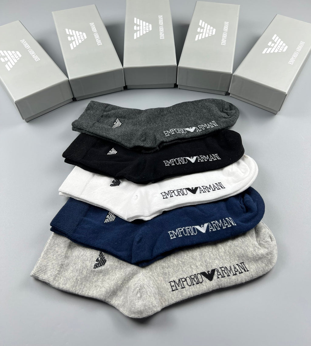 Emporio Armani Cotton Crew Socks - 5-Pair Pack
