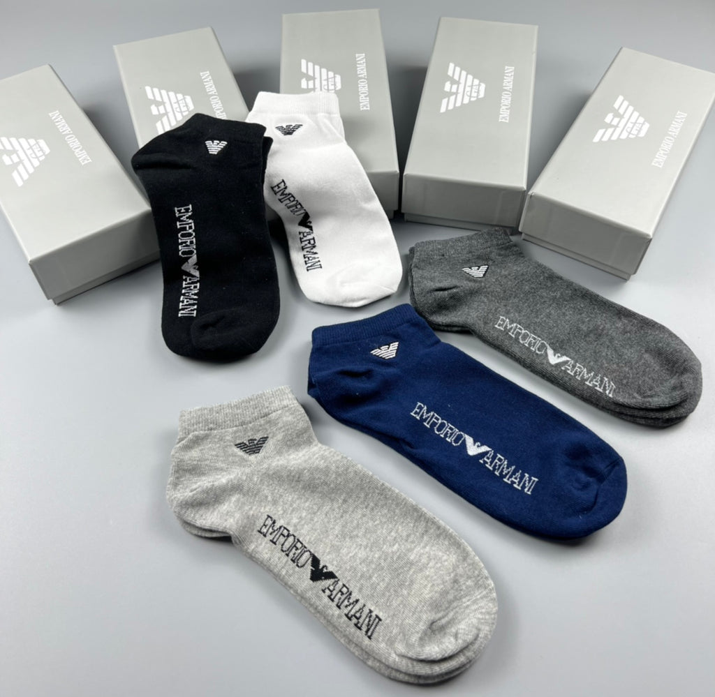 Emporio Armani Cotton Breathable Socks – 5-Pair Pack