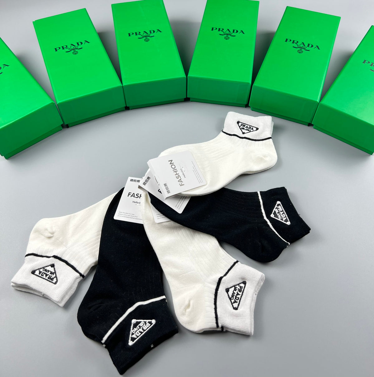 Prada Cotton Crew Socks - 5-Pair Pack