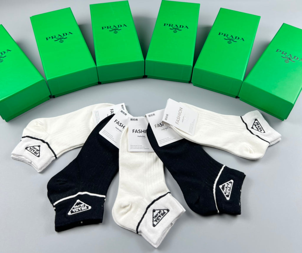 Prada Cotton Crew Socks - 5-Pair Pack