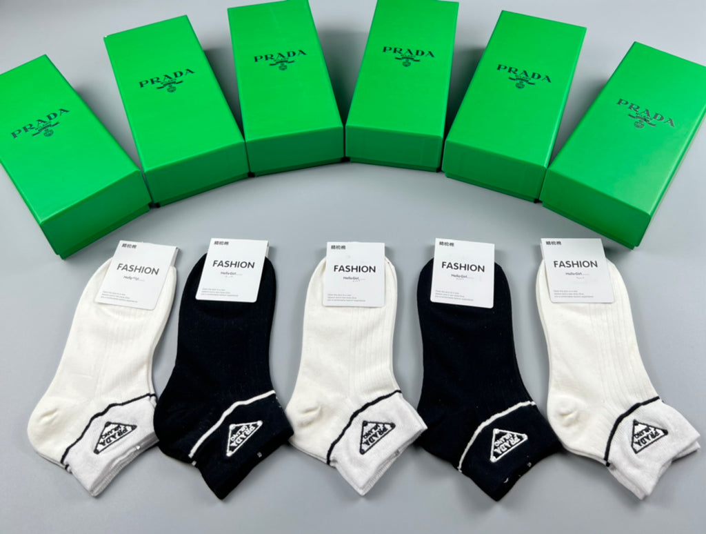 Prada Cotton Short Socks - 5-Pair Pack
