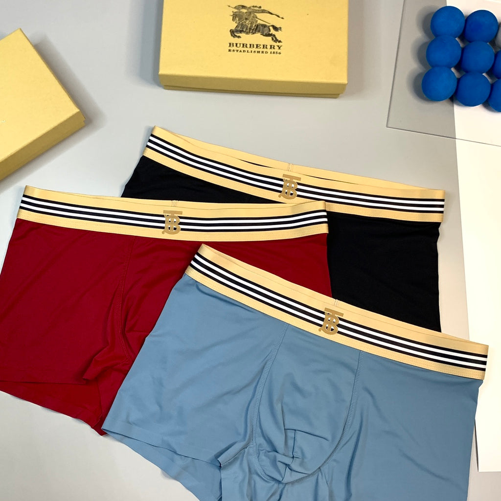 Burberry Striped Waistbands Men's Boxer Briefs - 3-Piece Box