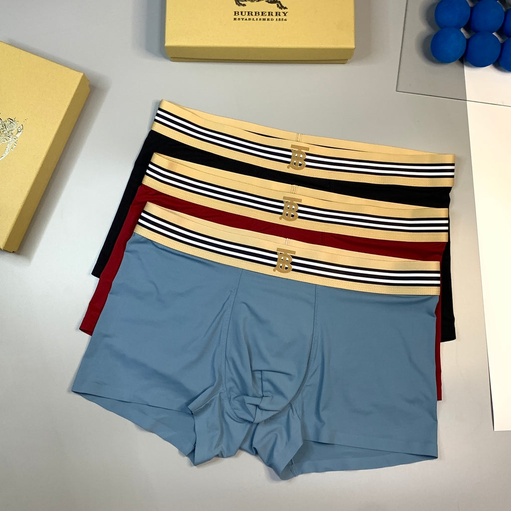 Burberry Striped Waistbands Men's Boxer Briefs - 3-Piece Box