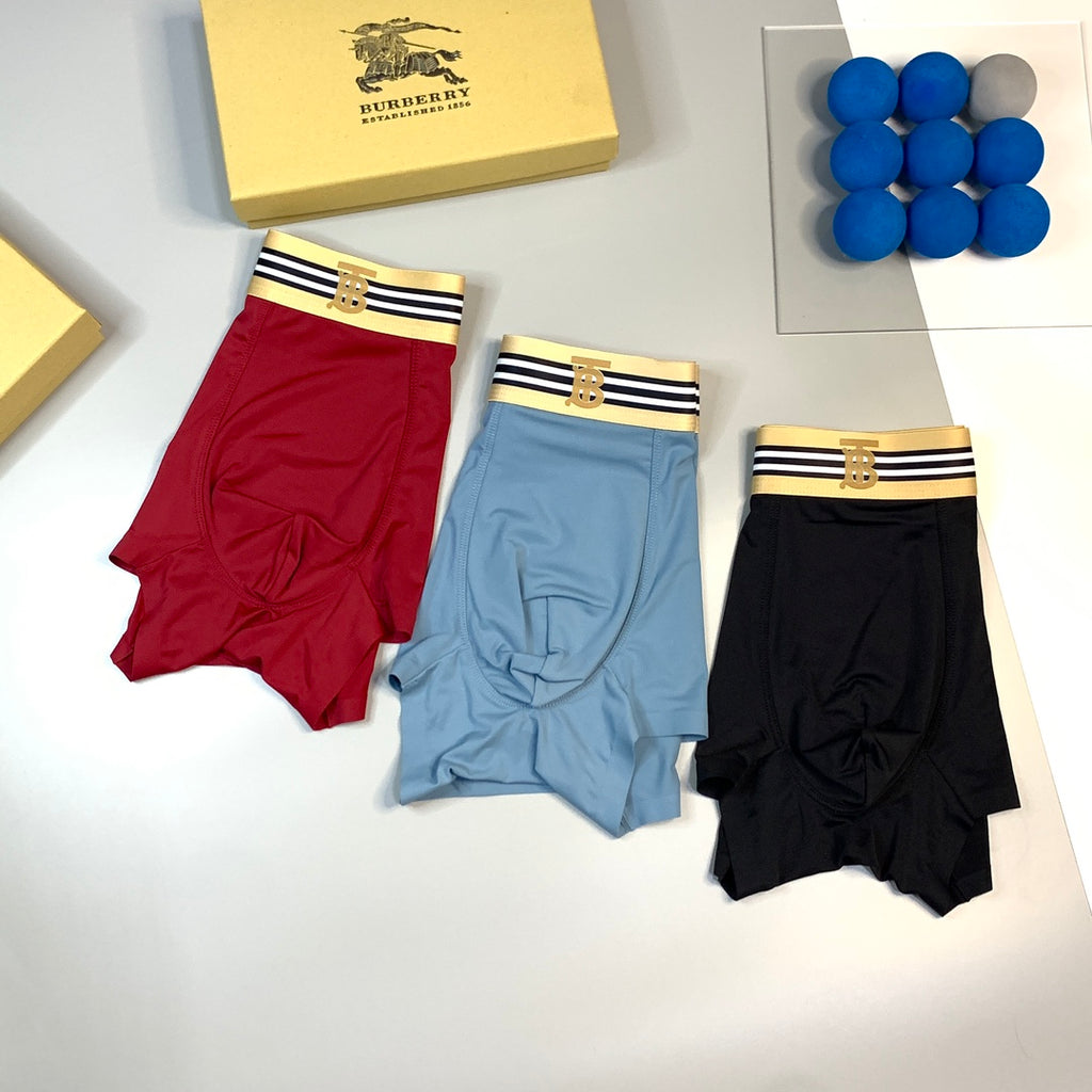 Burberry Striped Waistbands Men's Boxer Briefs - 3-Piece Box