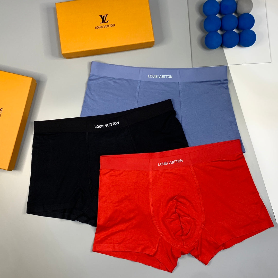 Louis Vuitton Clean Wordmark Waistbands Men's Boxer Briefs - 3-Piece Box