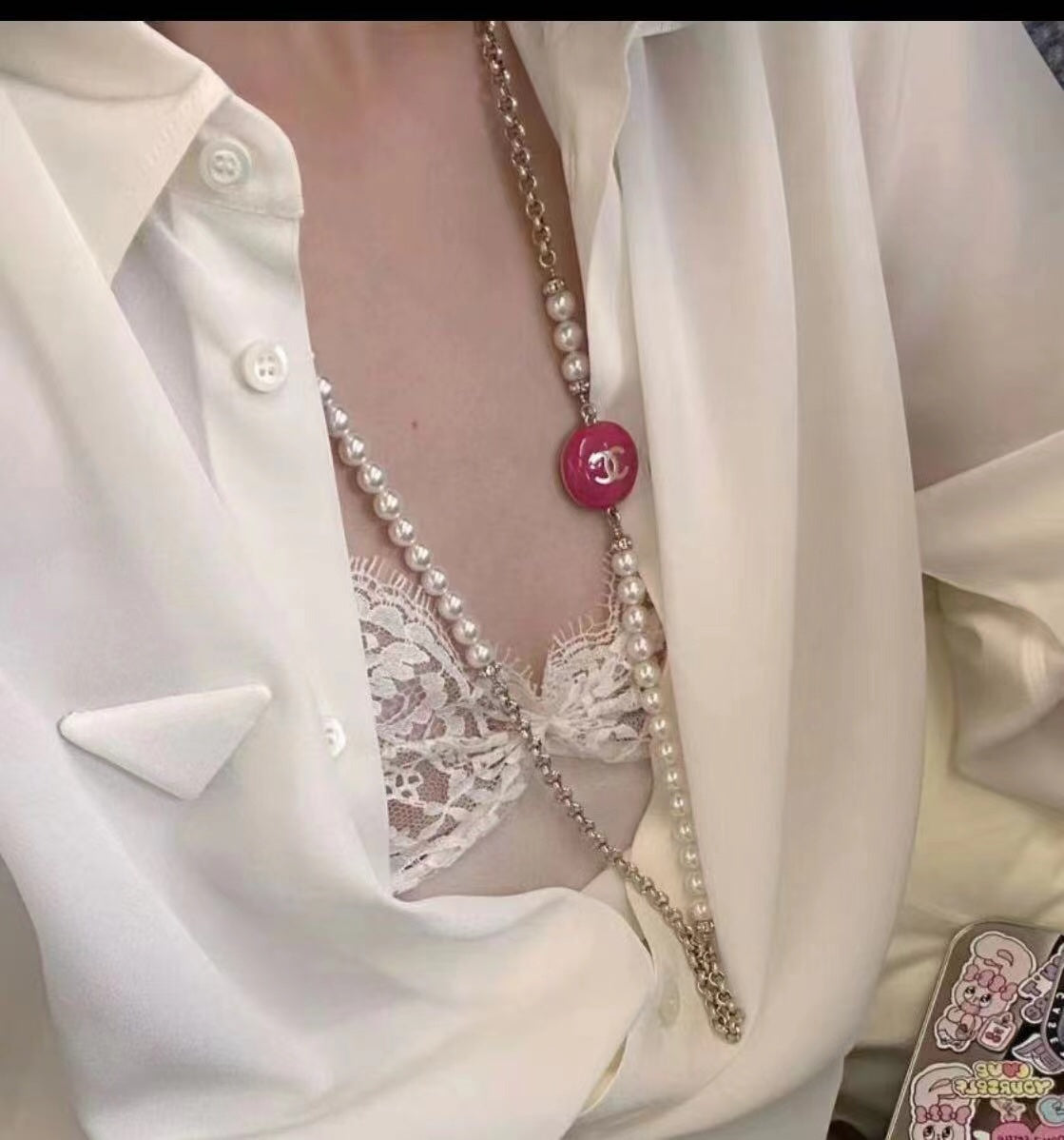 Heart Pearl-Detail Pendant Necklace – Pearl Detail – Design 009 front product view