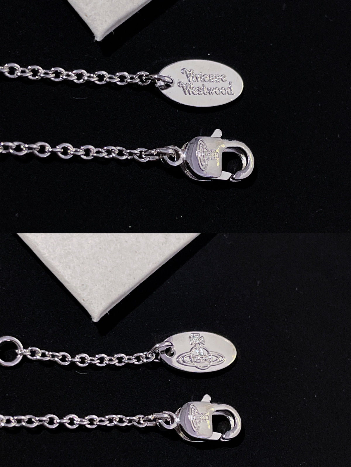 Orb Pendant Necklace in Polished Metal-Tone – Transparent Bead Detail close-up detail