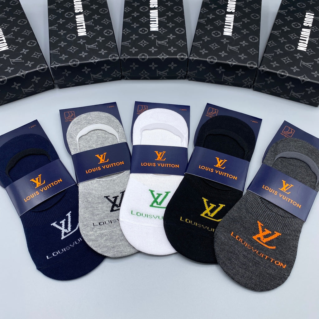Louis Vuitton Small Initial Details No-Show Socks - 5-Pair Set