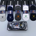 Louis Vuitton Visible Branded Cuff Or Emblem Details No-Show Socks - 5-Pair Set