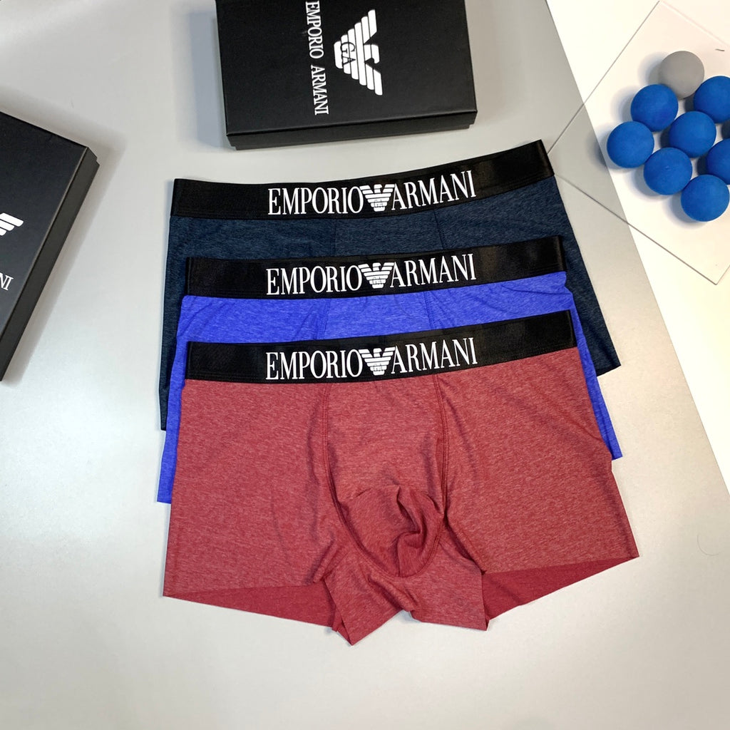 Armani Broad Logo Waistbands Men's Boxer Briefs - 3-Piece Box