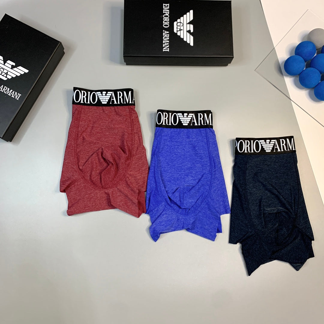 Armani Broad Logo Waistbands Men's Boxer Briefs - 3-Piece Box