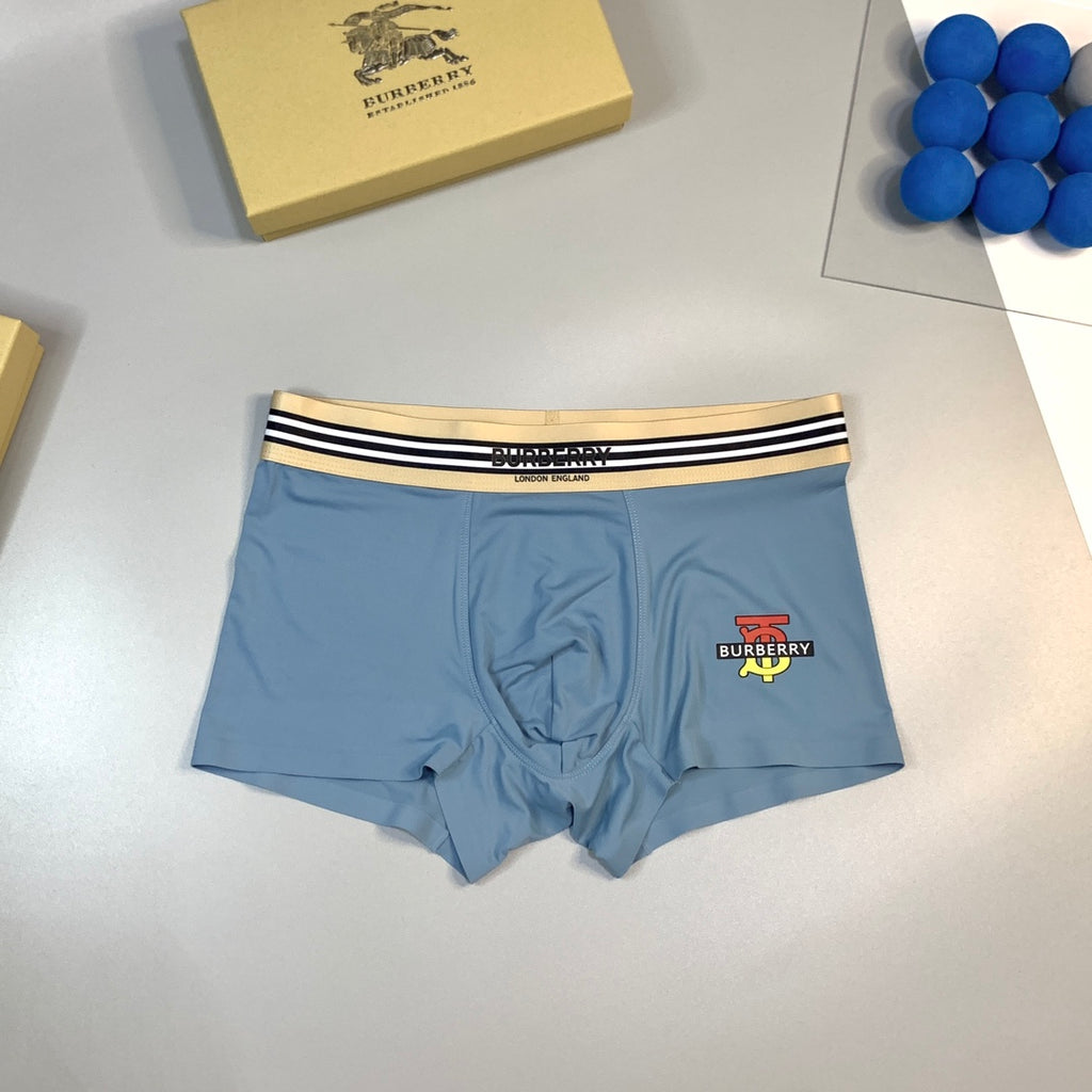 Burberry Stripe Waistbands And Embroidered Motifs Men's Boxer Briefs - 3-Piece Box