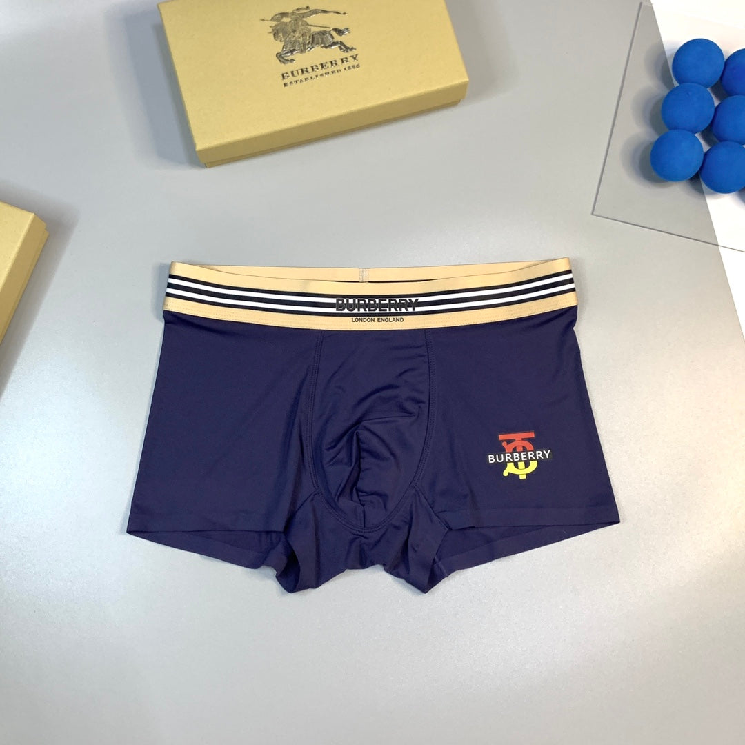 Burberry Stripe Waistbands And Embroidered Motifs Men's Boxer Briefs - 3-Piece Box