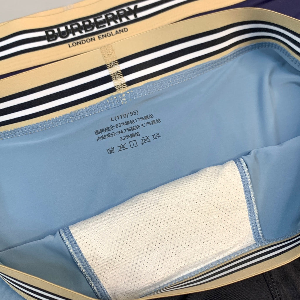Burberry Stripe Waistbands And Embroidered Motifs Men's Boxer Briefs - 3-Piece Box