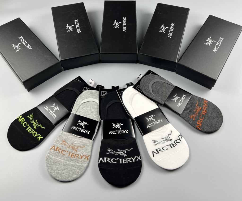 Arc'teryx Colourful Bird And Wordmark Details No-Show Socks - 5-Pair Set
