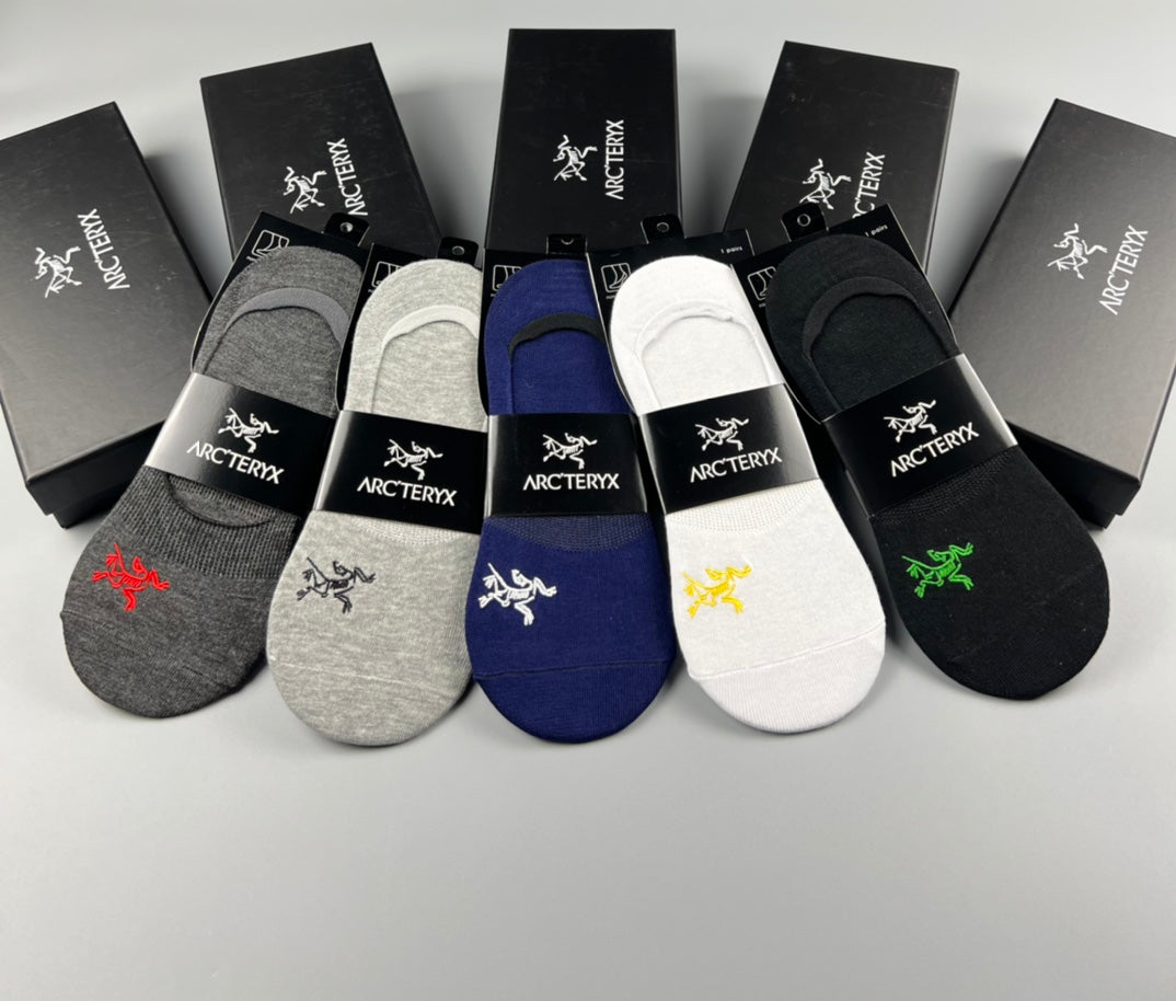 Arc'teryx Small Bird-Logo Details No-Show Socks - 5-Pair Set