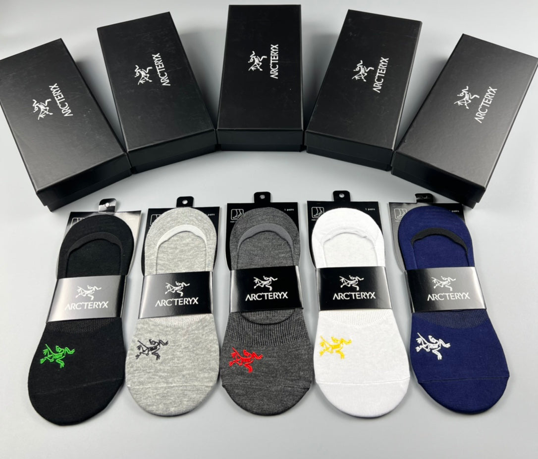 Arc'teryx Small Bird-Logo Details No-Show Socks - 5-Pair Set
