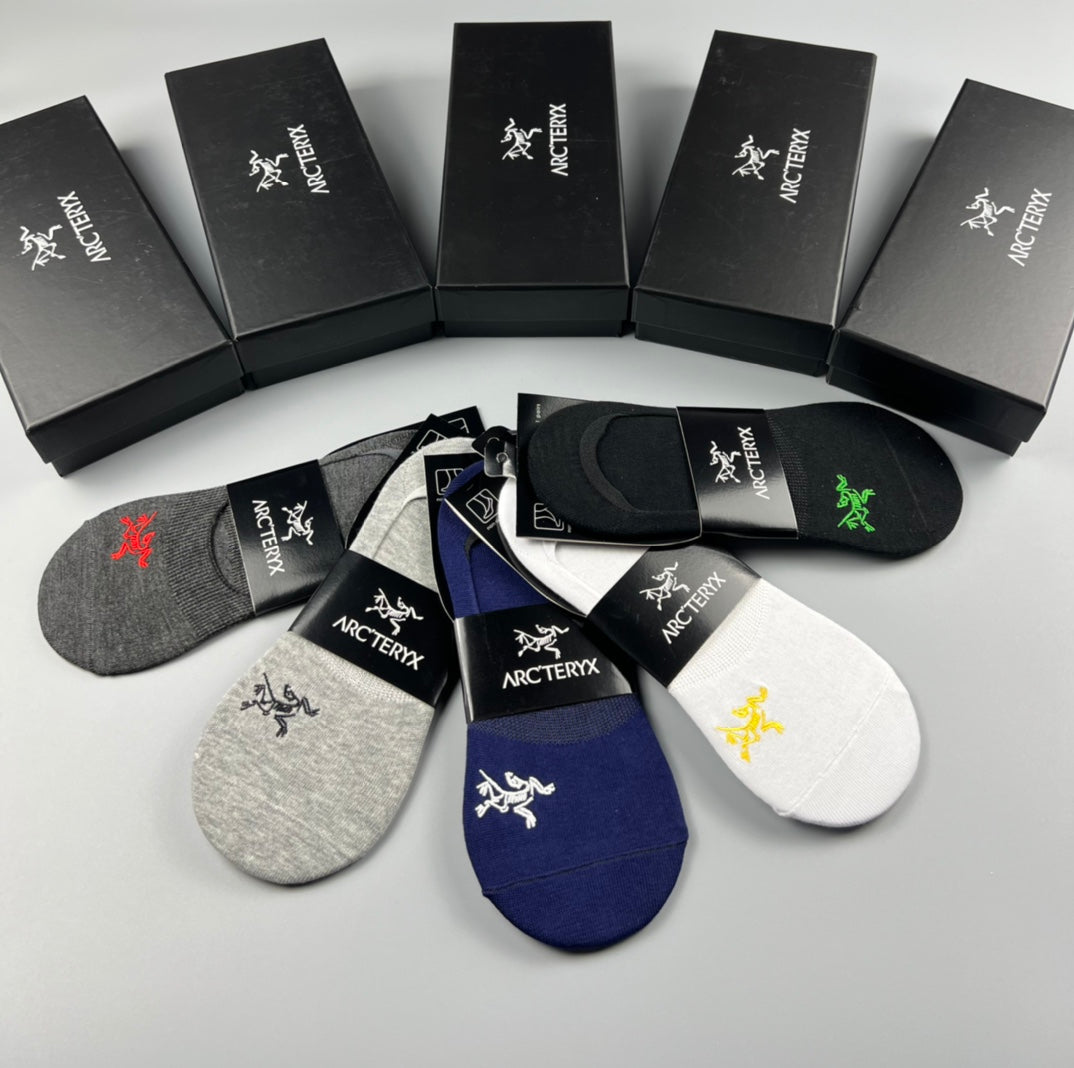 Arc'teryx Small Bird-Logo Details No-Show Socks - 5-Pair Set