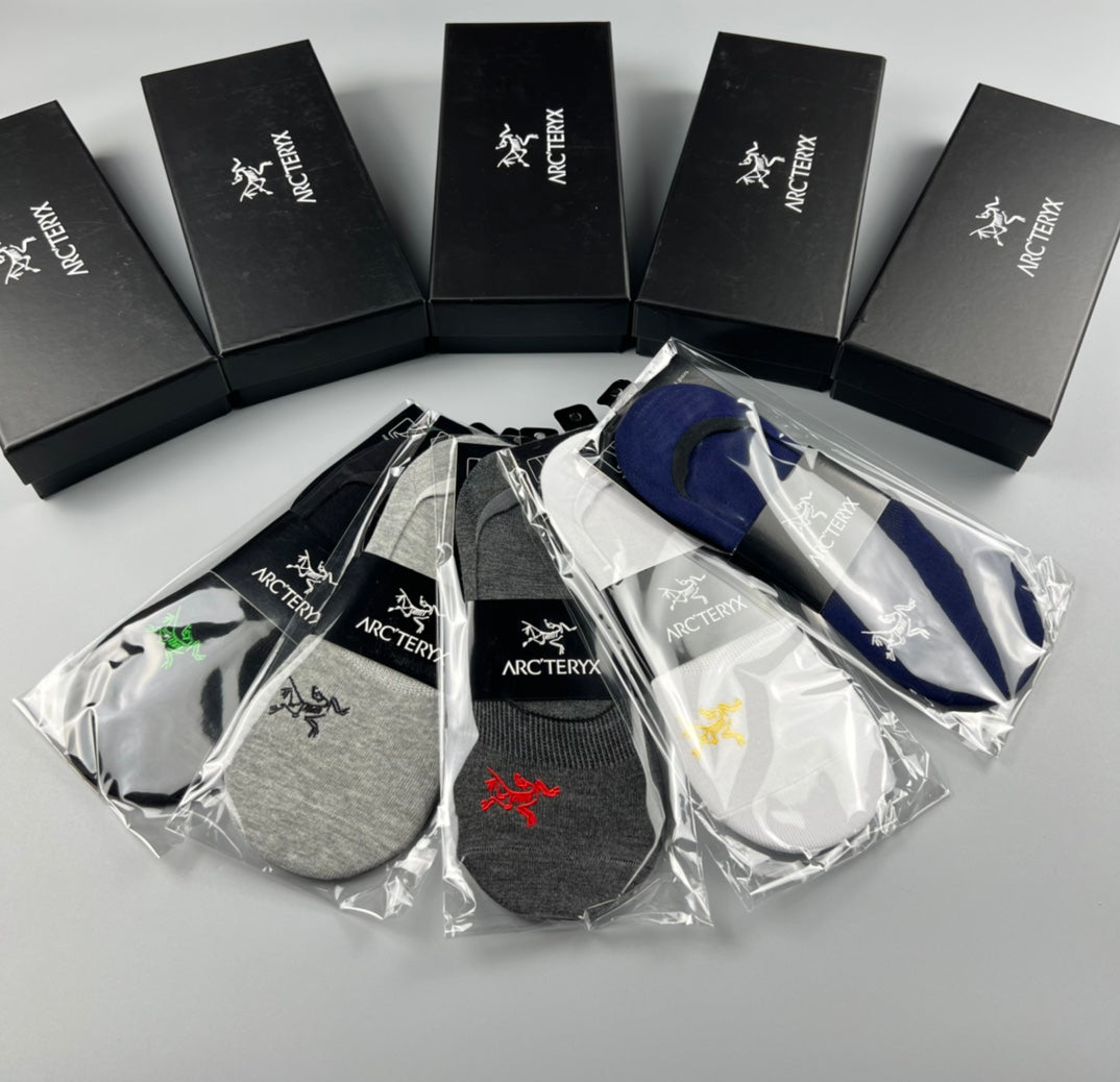 Arc'teryx Small Bird-Logo Details No-Show Socks - 5-Pair Set