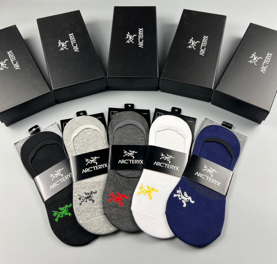 Arc'teryx Small Bird-Logo Details No-Show Socks - 5-Pair Set