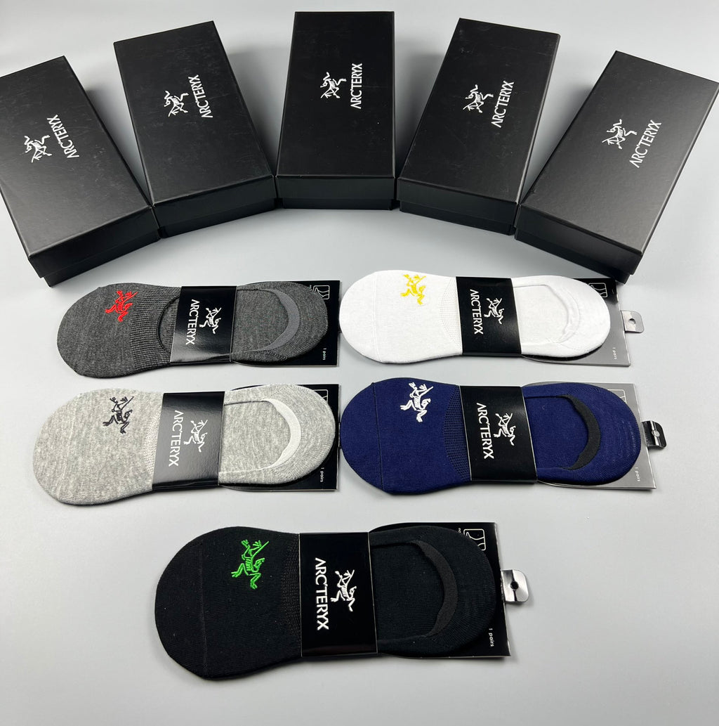 Arc'teryx Small Bird-Logo Details No-Show Socks - 5-Pair Set