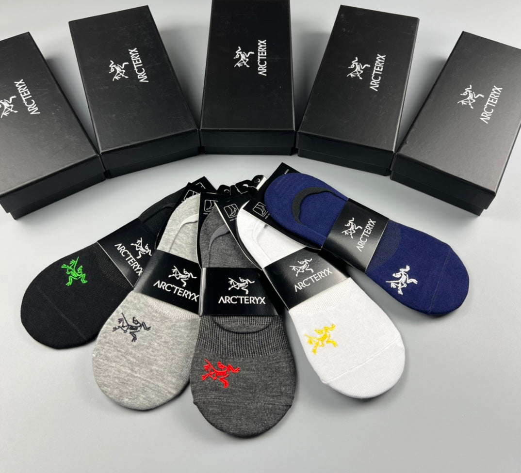 Arc'teryx Small Bird-Logo Details No-Show Socks - 5-Pair Set