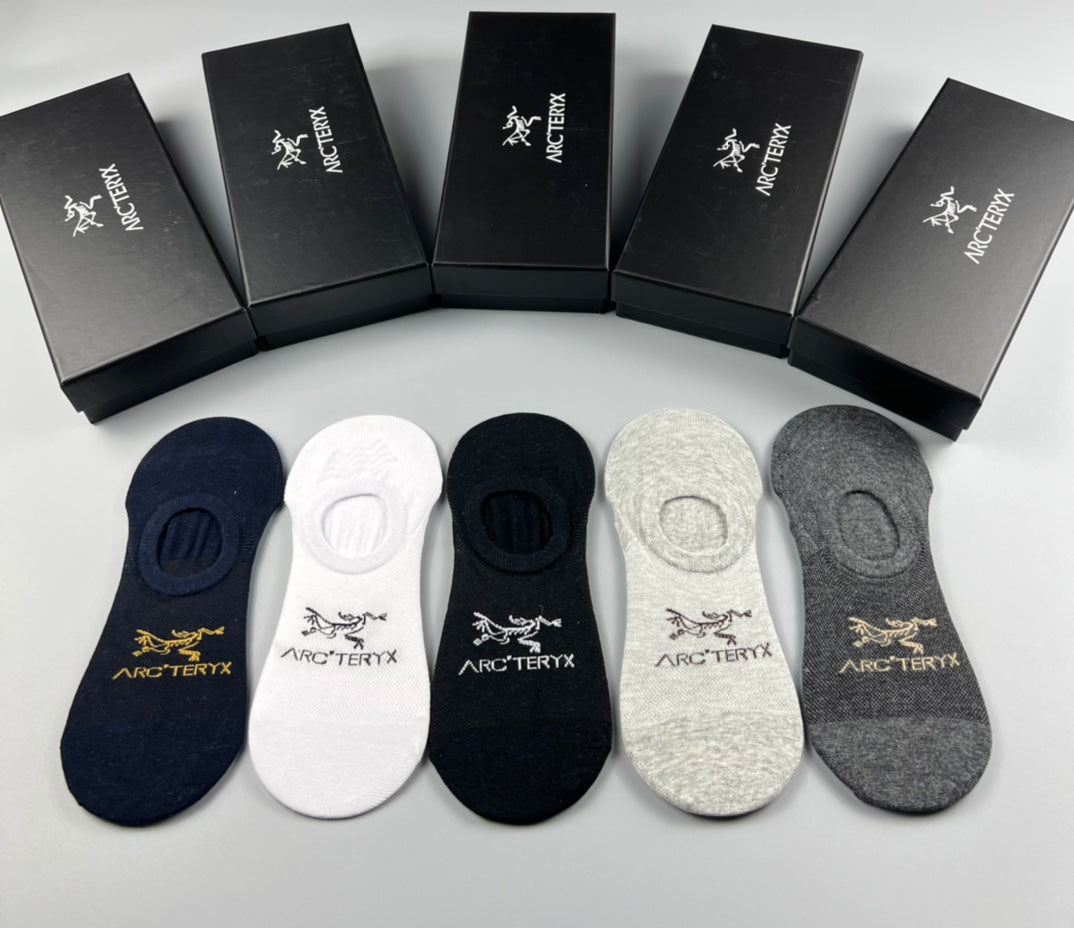 Arc'teryx Small Bird-Logo Details No-Show Socks - 5-Pair Set