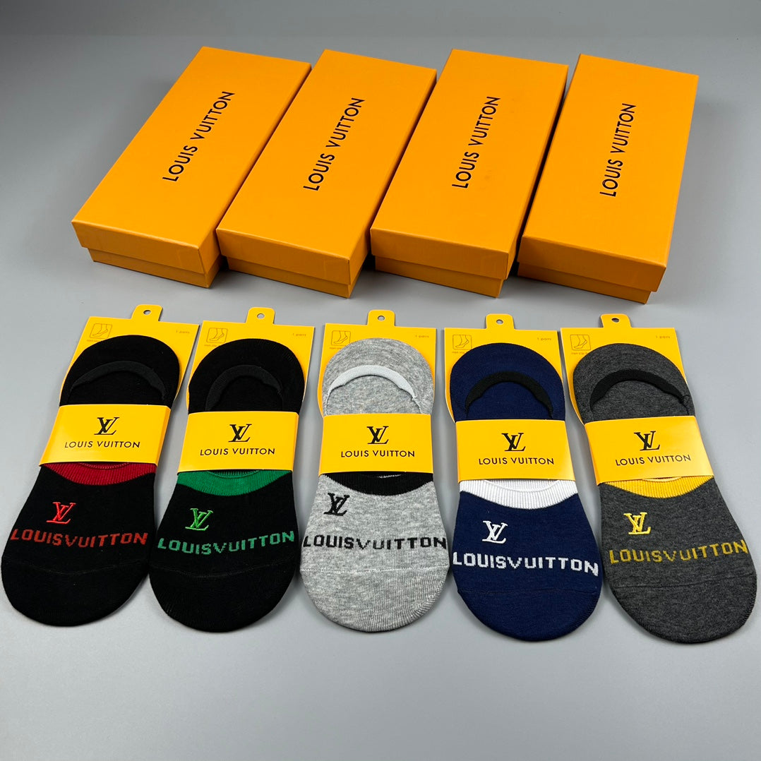 Louis Vuitton Colourful Initial Details No-Show Socks - 5-Pair Set