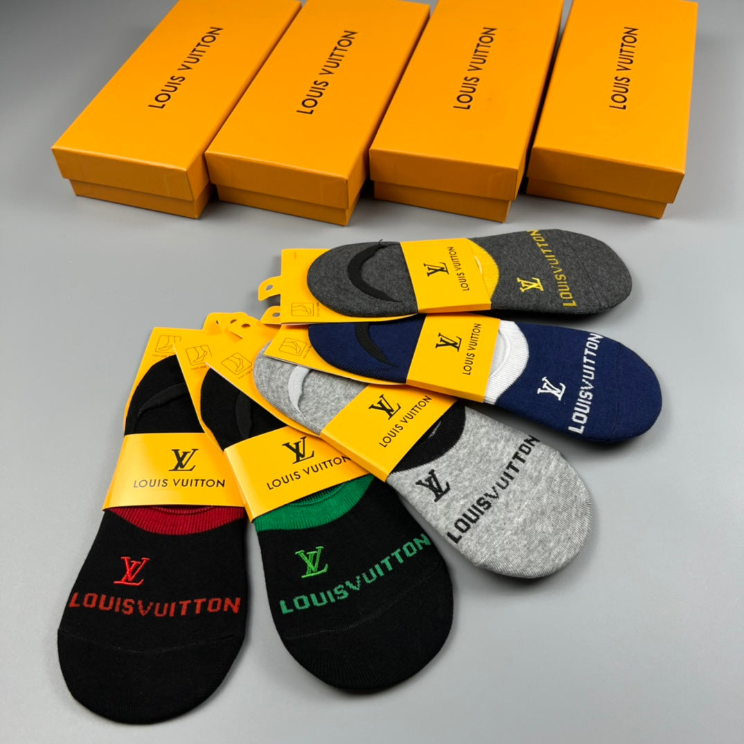 Louis Vuitton Colourful Initial Details No-Show Socks - 5-Pair Set