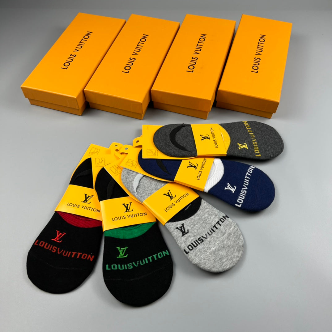 Louis Vuitton Colourful Initial Details No-Show Socks - 5-Pair Set