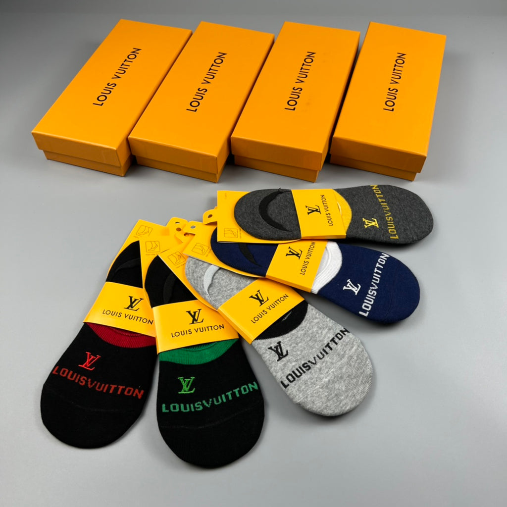 Louis Vuitton Colourful Initial Details No-Show Socks - 5-Pair Set