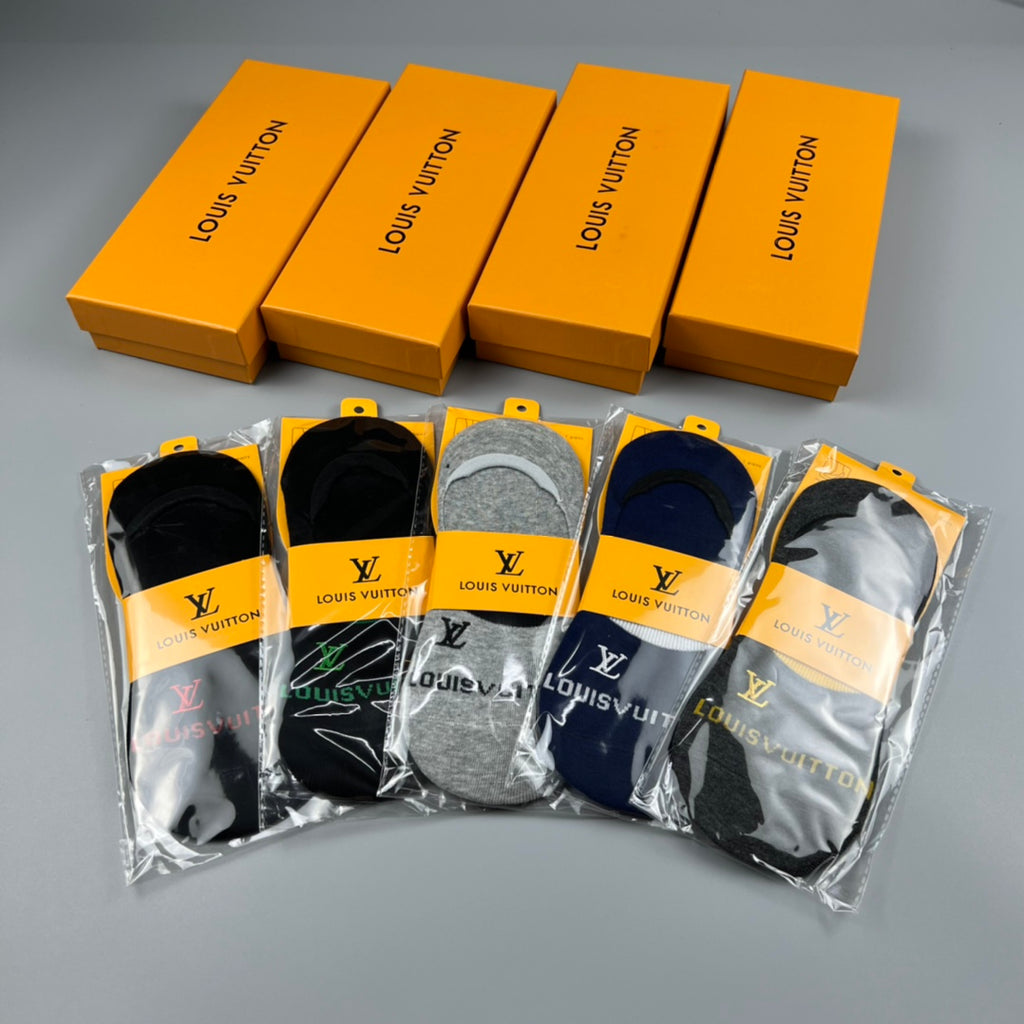 Louis Vuitton Colourful Initial Details No-Show Socks - 5-Pair Set