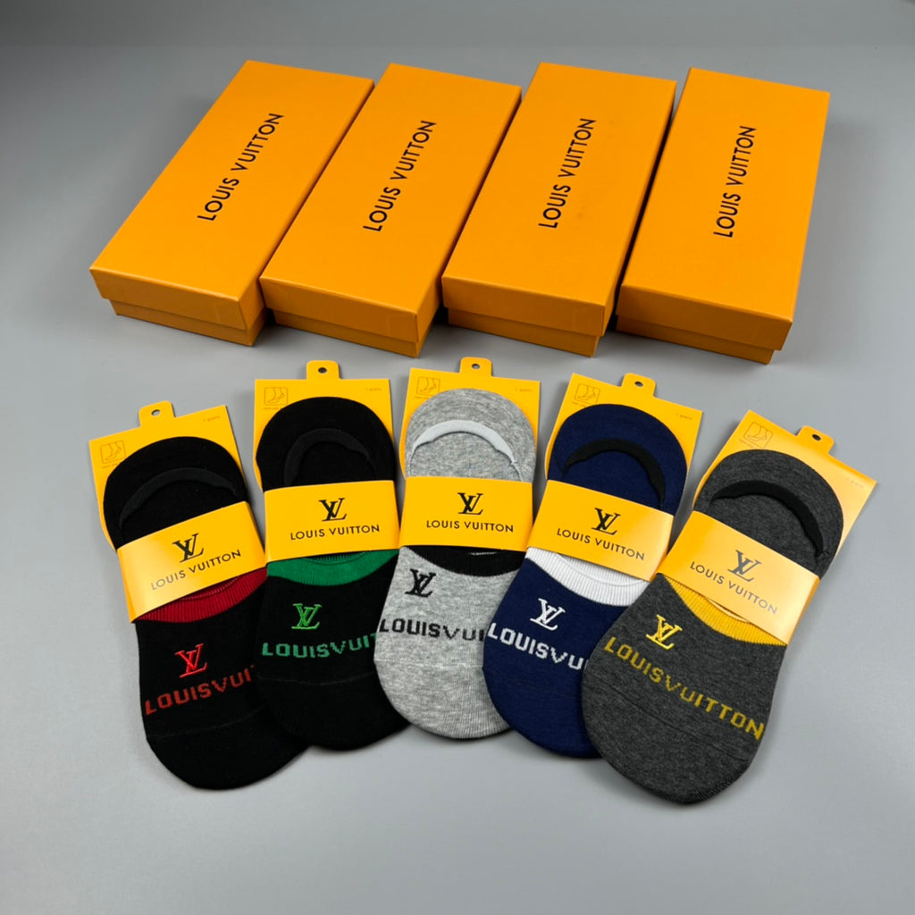 Louis Vuitton Wordmark No-Show Socks - Box of 5 Pairs