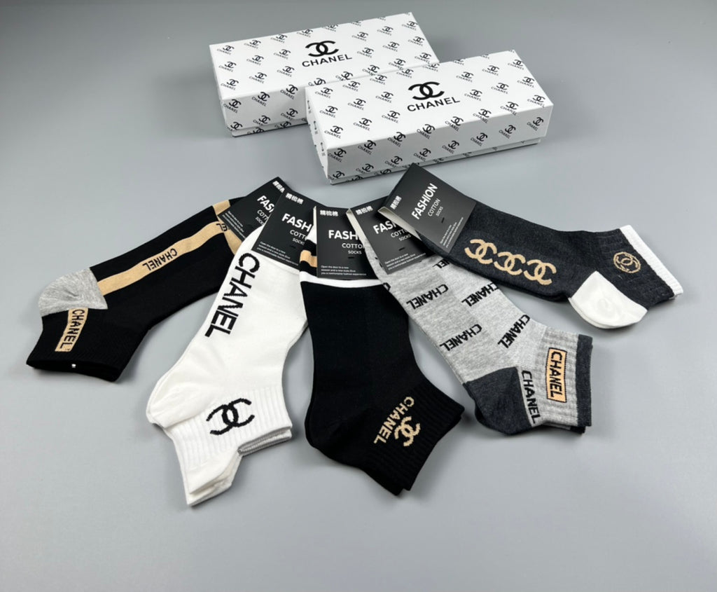 Chanel Cotton Crew Socks - 5-Pair Pack