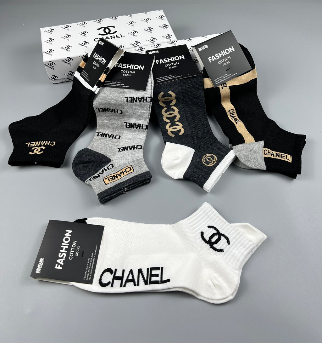 Chanel Cotton Short Socks - 5-Pair Pack