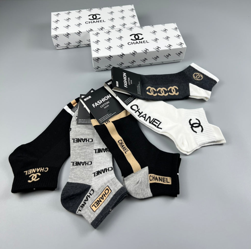 Chanel Cotton Crew Socks - 5-Pair Pack